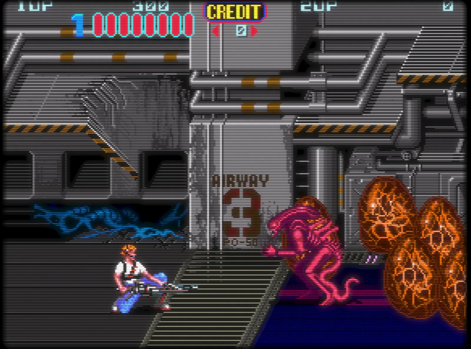 Классическая аркадная игра с CRT-шейдером RetroArch